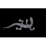 Art Deco period silver lizard brooch