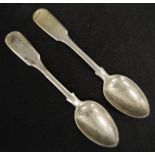 Pair Scandinavian silver teaspoons