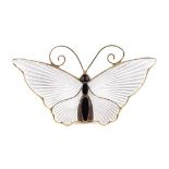 David Anderson silver and enamel butterfly brooch