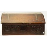 Antique 17th century carved wood bible box