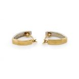 Two tone 9ct gold sleeper earrings