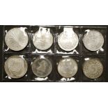 Eight German silver coins