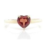 Garnet and 10ct yellow gold ring