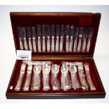Wood cased canteen Rodd silver plate cutlery