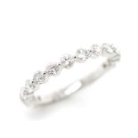 Diamond set 18ct white gold half eternity ring