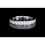 Twelve stone diamond and 18ct white gold ring