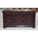 17th century carved oak coffer