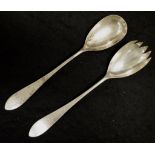 Pair Edward VII sterling silver serving spoons