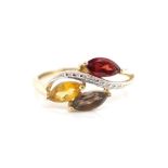 Multi gemstone set 9ct rose gold ring