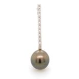 Tahitian pearl and 18ct white gold enhancer