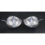 Pair Christofle silver plate nut bowls