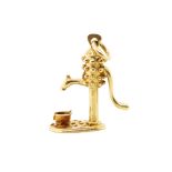 18ct Yellow gold water pump charm