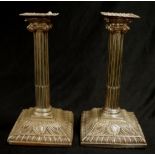 Pair of George III Sterling silver candlesticks