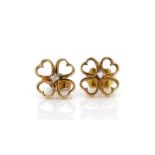 Diamond set 9ct yellow gold stud earrings