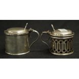 Two Edwardian sterling silver mustard pots