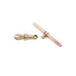Antique 9ct rose gold dog clip clasp and t-bar