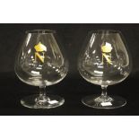 Two Baccarat Napoleon brandy glasses