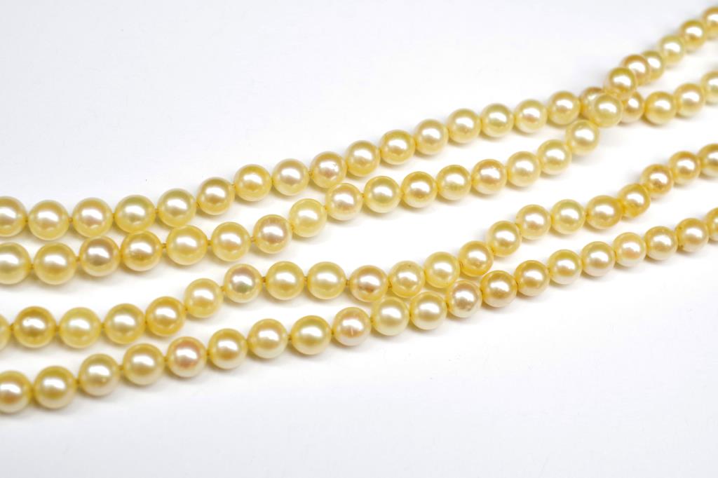 Cultured pearl double strand choker - Image 5 of 5