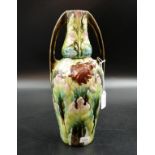 Austrian secessionist porcelain twin handle vase
