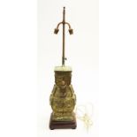 Chinese archaic style bronzed electric table lamp