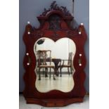 Antique scroll carved hallway wall mirror