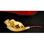 Antique cased Meerschaum pipe