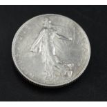 French World War I silver coin brooch