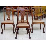 Four Chippendale style dining chairs