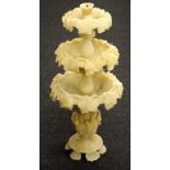 Antique carved alabaster 3 tier epergne base