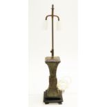 Chinese archaic style bronzed electric table lamp