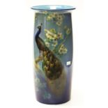 Large Royal Doulton Titanian peacock vase