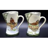 Pair Royal Doulton Gallant Fisher jugs