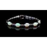 White opal and silver bracelet