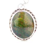 Arts & crafts silver and bloodstone pendant