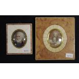 Two portrait miniatures in decorative frames