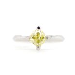 1.00ct Solitaire yellow diamond ring