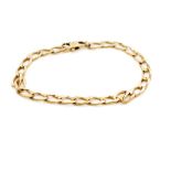 9ct yellow gold oval cuban link chain bracelet