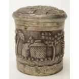 Eastern silver plate lidded canister