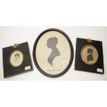 Two various antique framed silhouette portraits