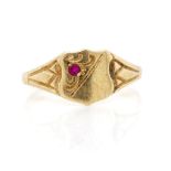 A small 9ct yellow gold signet ring