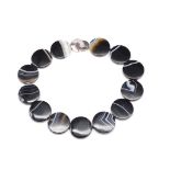 Banded agate disc necklace