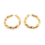 9ct yellow gold twist hoop earrings