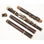 Rare 19th C: Ebony & Silver Rudall & Rose flute