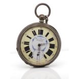 Antique open face silver pocket watch