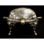 USA silver plate covered caviar tureen