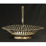 George III sterling silver swing handle fruit bowl