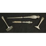 Four various silver collectable cutlery pieces