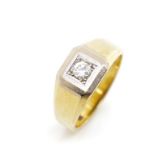 Diamond solitaire and 14ct yellow gold ring