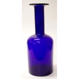 Retro Holmegaard blue Gul glass vase