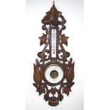 Antique carved French Black Forest barometer